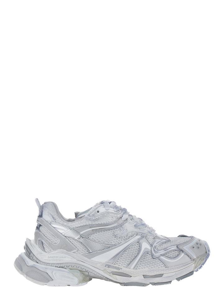 Balenciaga Men Grey Low Top Sneakers With Logo Lettering On The Heel And Panelled Design In Tech Fabric Man