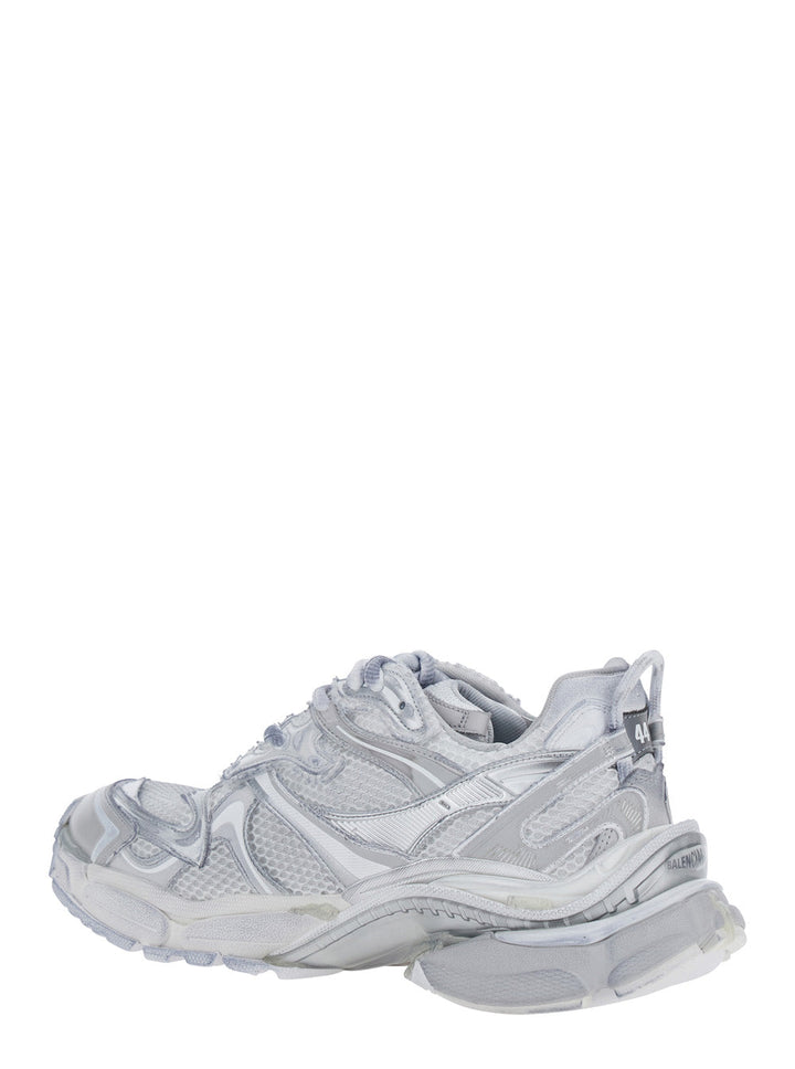 Balenciaga Men Grey Low Top Sneakers With Logo Lettering On The Heel And Panelled Design In Tech Fabric Man