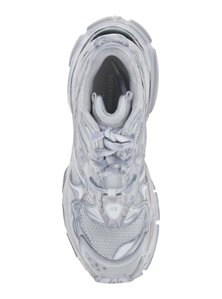 Balenciaga Men Grey Low Top Sneakers With Logo Lettering On The Heel And Panelled Design In Tech Fabric Man