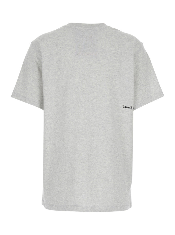 Coperni Women Grey Crew Neck T-Shirt With Front Print In Cotton Woman