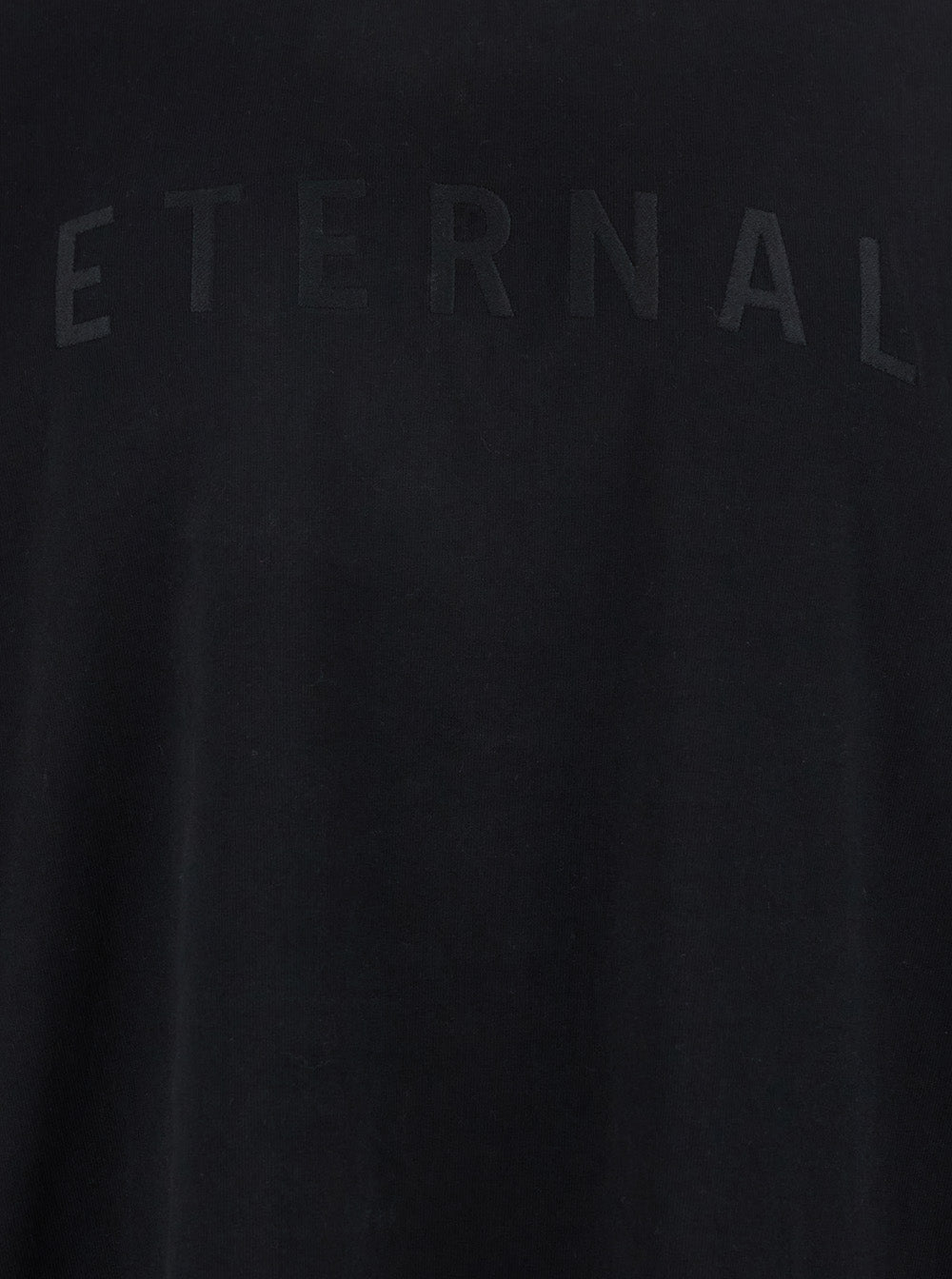 Fear Of God Men Black T-Shirt With Eternal Print On The Front And Logo Patch On The Back In Cotton Man