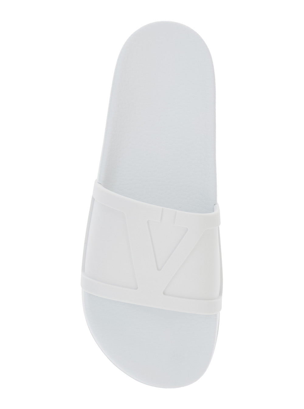 Valentino Garavani Men Whitesandals With Open Toe And Embossed Logo In Rubber Man