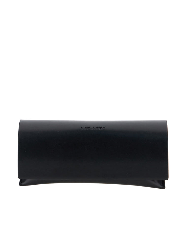 Saint Laurent Women 'Sl 558' Black Sunglasses With Nylon Lenses And Squared Tortoiseshell Frame In Acetate Woman