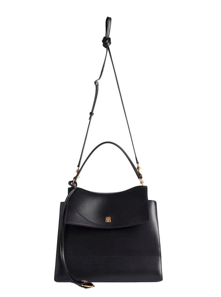 Balenciaga Women 'Nano' Black Medium Handbag With Adjustable And Removable Shoulder Strap And Embossed Logo Lettering On The Rear In Leather Woman