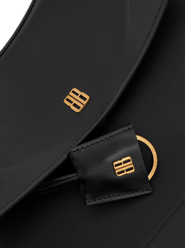 Balenciaga Women 'Nano' Black Medium Handbag With Adjustable And Removable Shoulder Strap And Embossed Logo Lettering On The Rear In Leather Woman