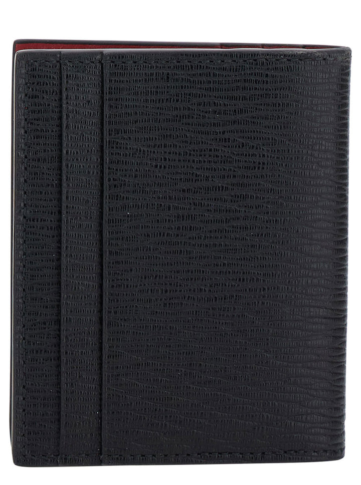 Ferragamo Men Black Card-Holder With Gancini Detail In Leather Man