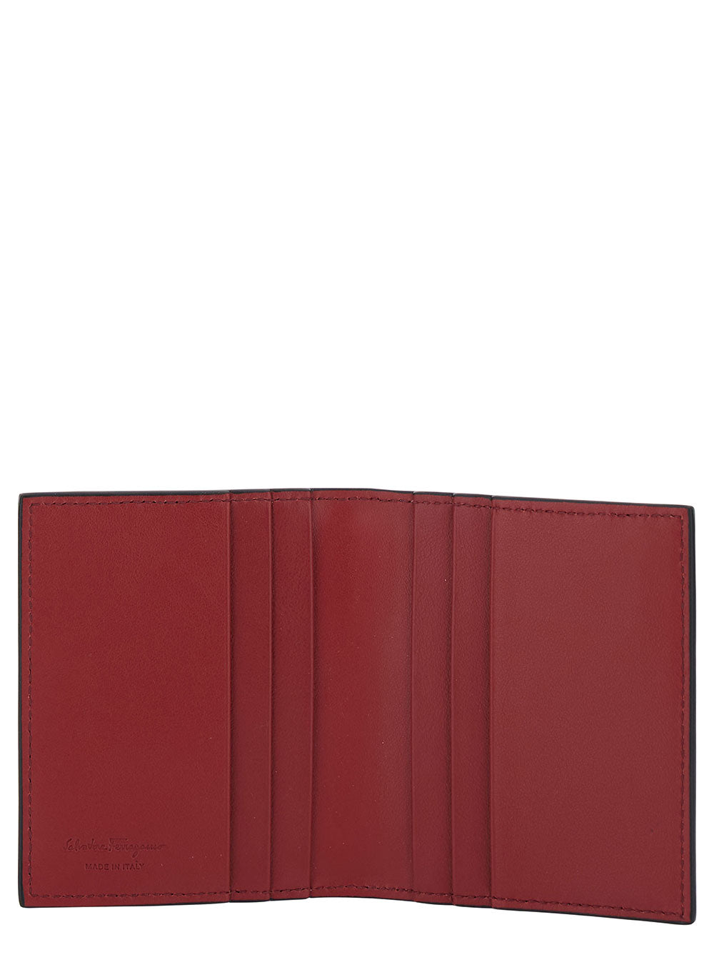 Ferragamo Men Black Card-Holder With Gancini Detail In Leather Man