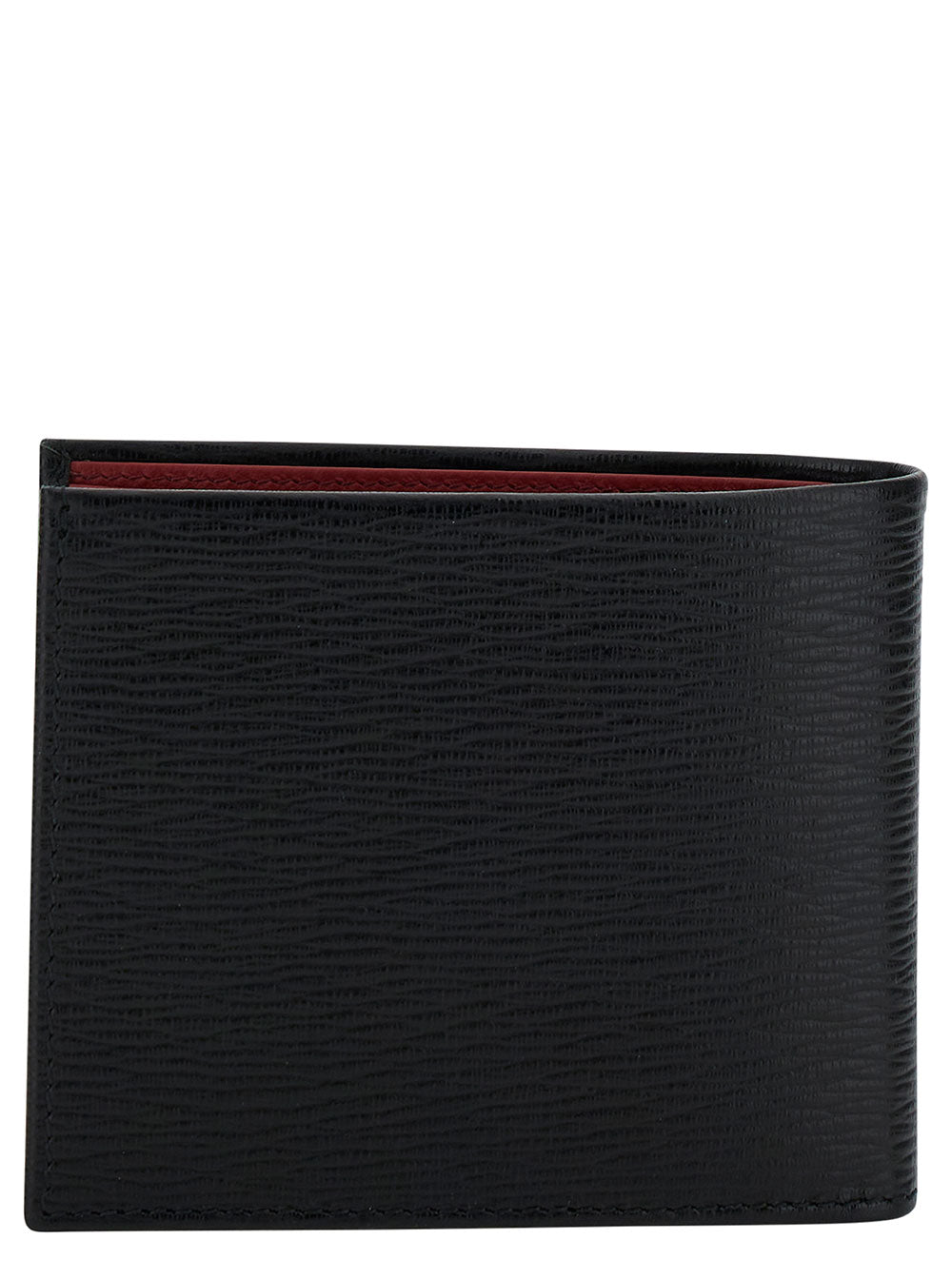 Ferragamo Men Revival Gancini Black Wallet In Textured Leather Man Ferragamo