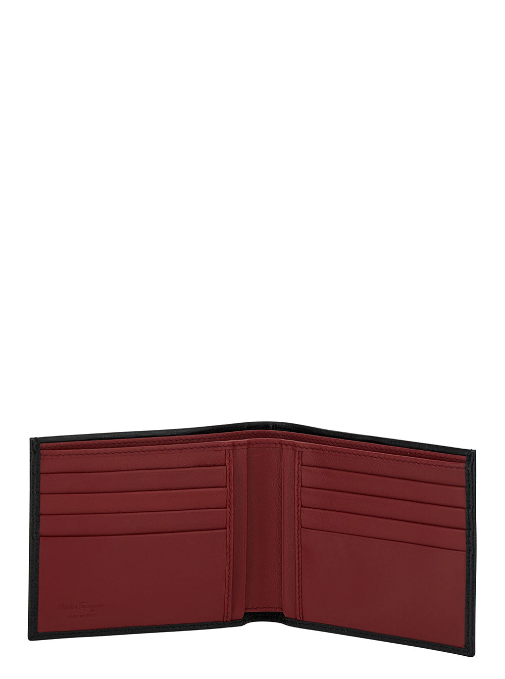 Ferragamo Men Revival Gancini Black Wallet In Textured Leather Man Ferragamo