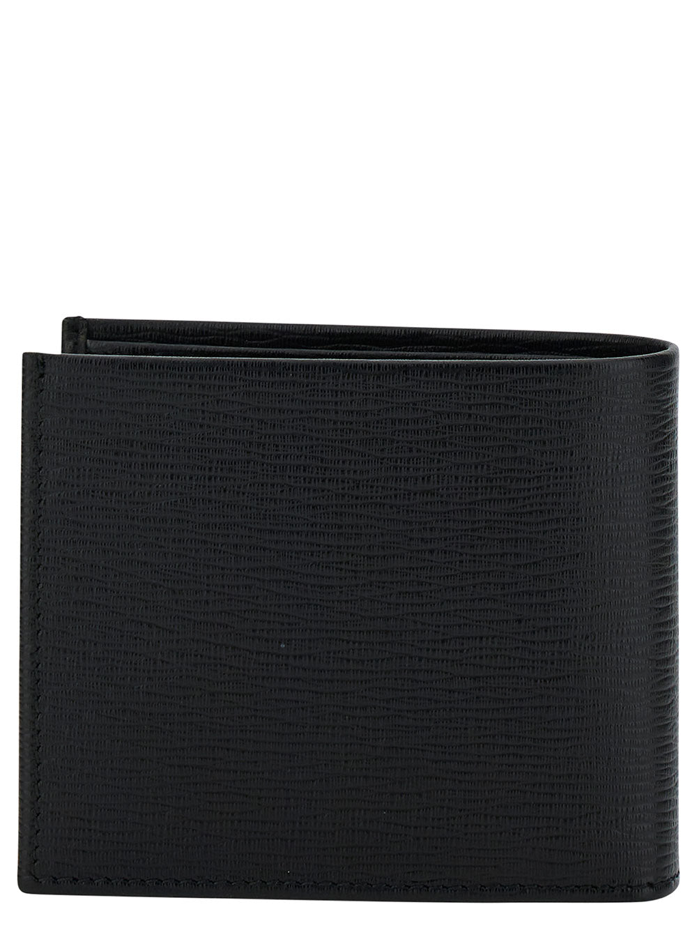 Ferragamo Men Black Gancini Bi-Fold Wallet In Leather Man