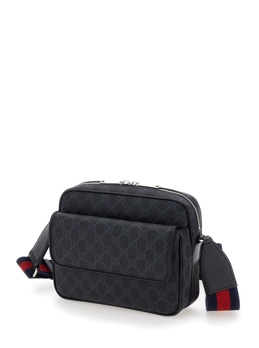 Gucci Men 'Small Gg' Black Crossbody Bag In Gg Supreme Canvas Man