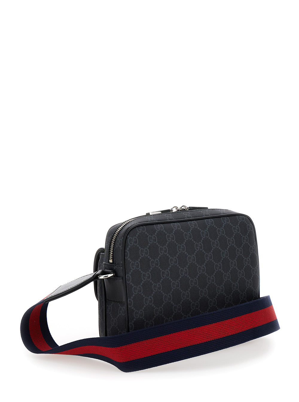 Gucci Men 'Small Gg' Black Crossbody Bag In Gg Supreme Canvas Man