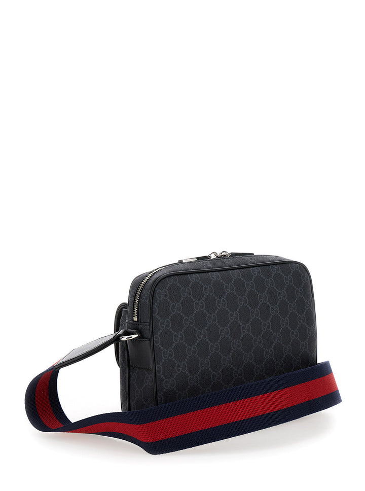 Gucci Men 'Small Gg' Black Crossbody Bag In Gg Supreme Canvas Man