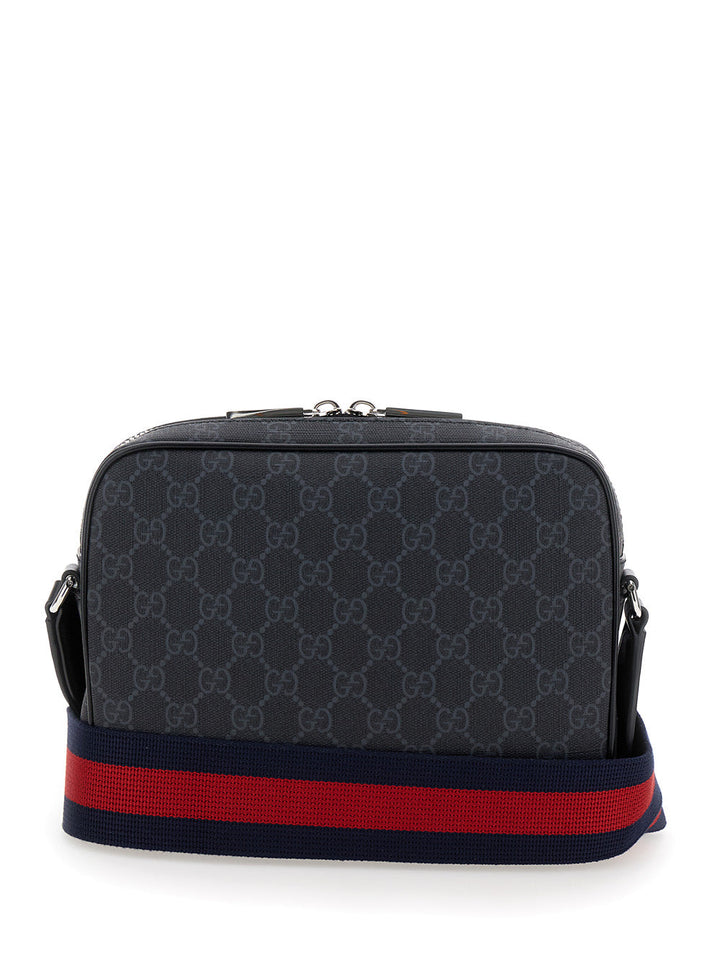 Gucci Men 'Small Gg' Black Crossbody Bag In Gg Supreme Canvas Man