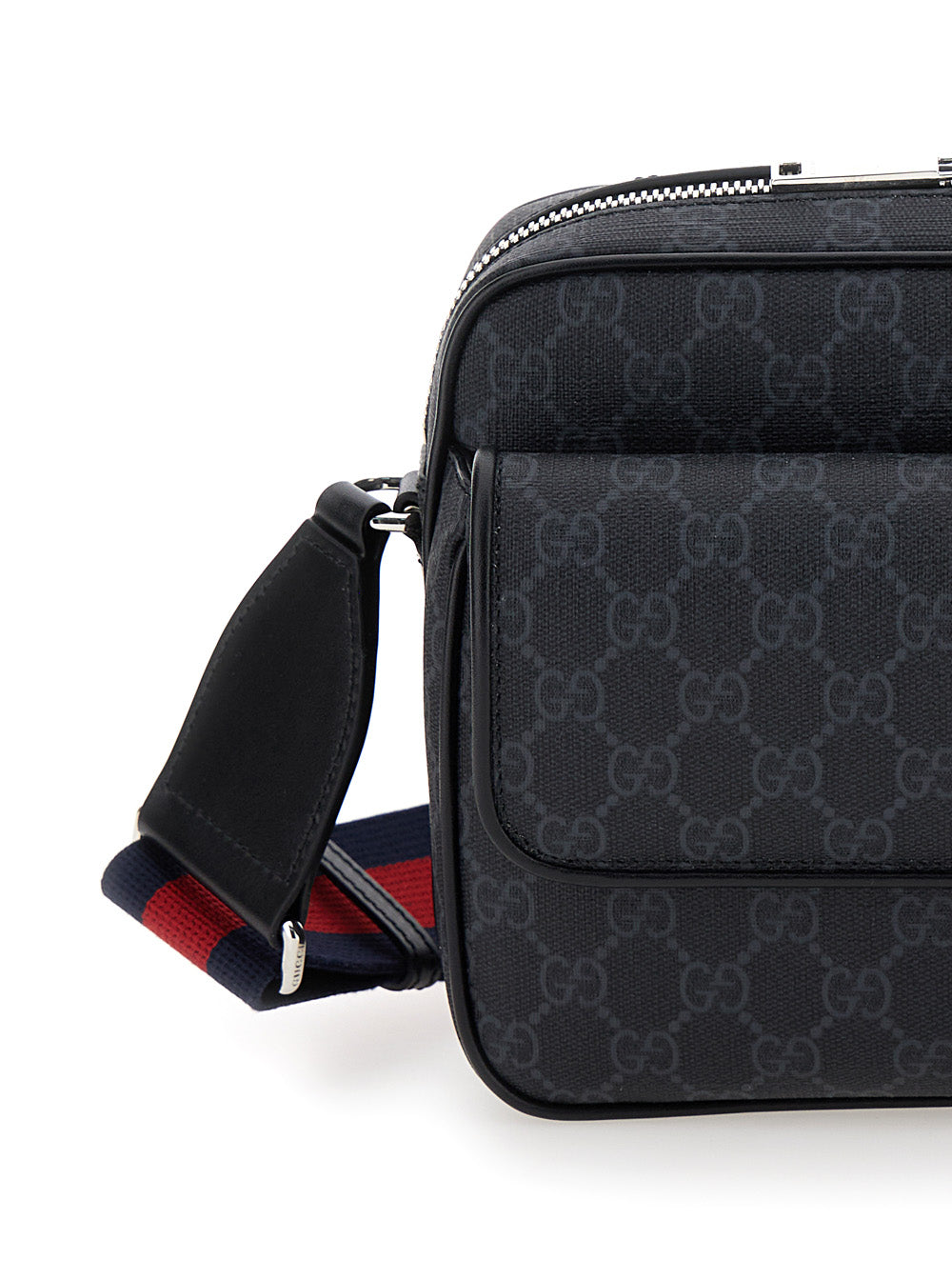 Gucci Men 'Small Gg' Black Crossbody Bag In Gg Supreme Canvas Man