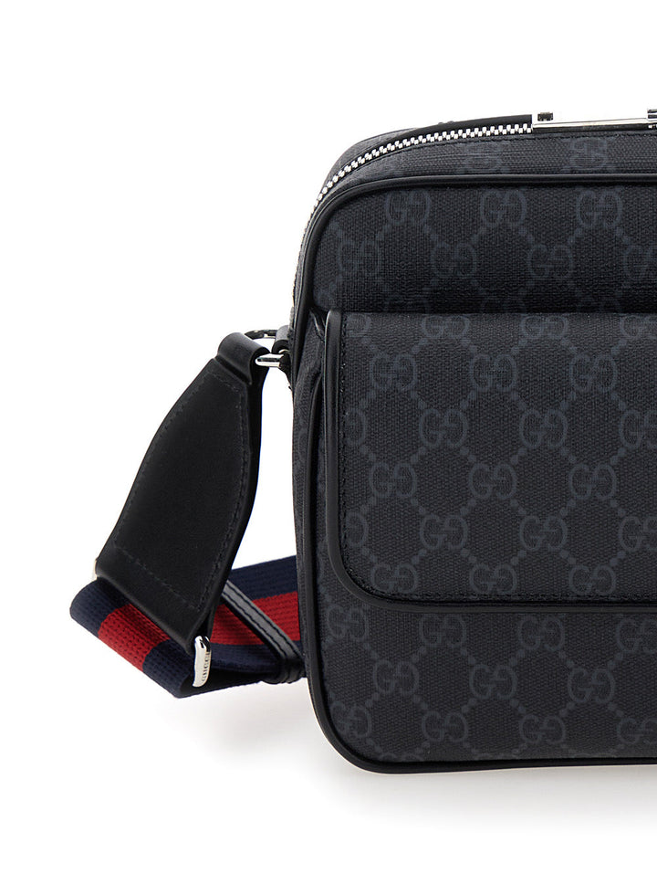 Gucci Men 'Small Gg' Black Crossbody Bag In Gg Supreme Canvas Man