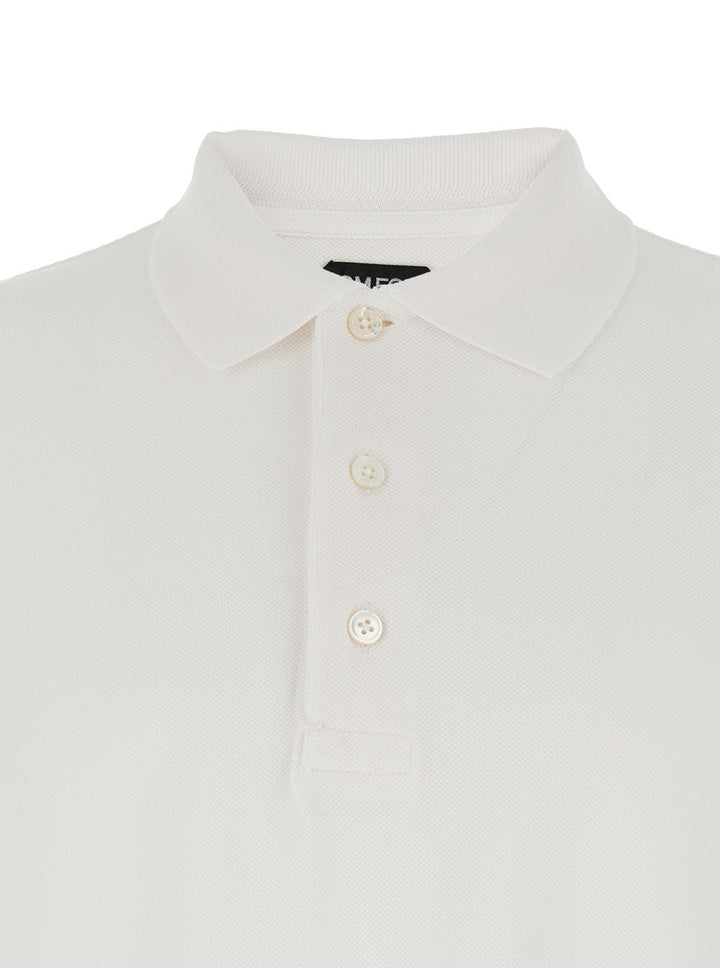 Tom Ford Men White Polo Shirt With Classic Collar In Cotton Blend Man