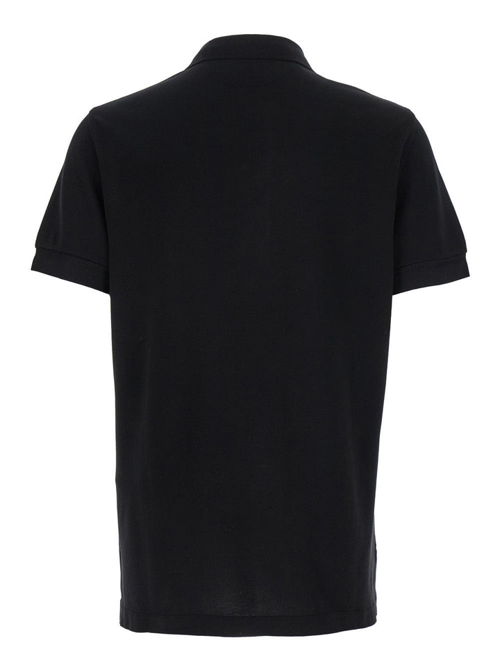 Tom Ford Men Black Polo Shirt With Classic Collar In Cotton Blend Man