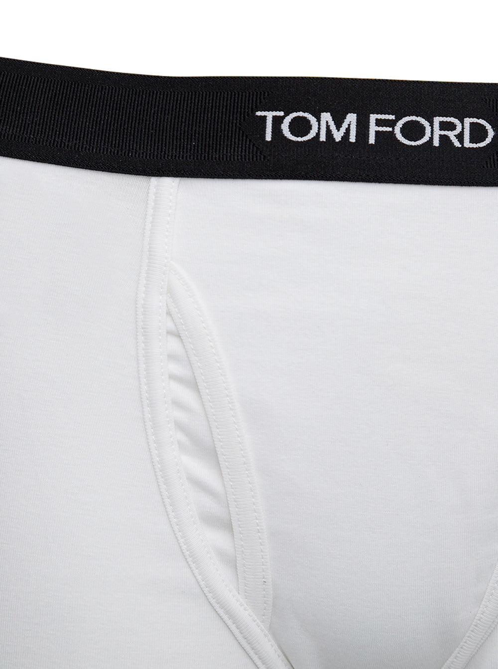 Tom Ford Men White Boxer Shorts With Elastic Waist With Logo Lettering In Cotton Man