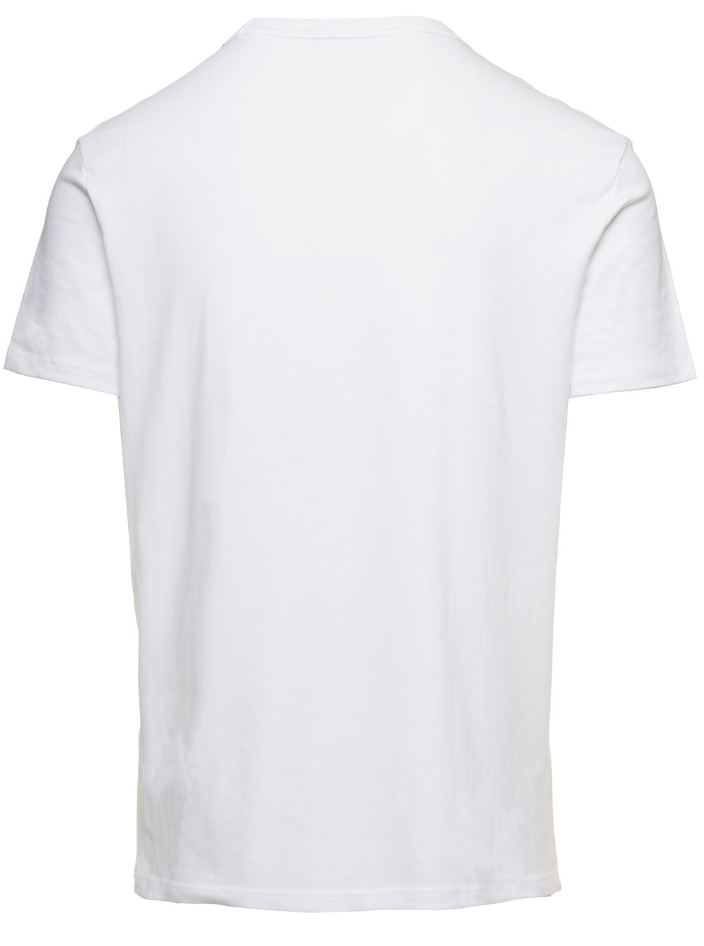 Tom Ford Men White T-Shirt With V Neck In Cotton Stretch Man