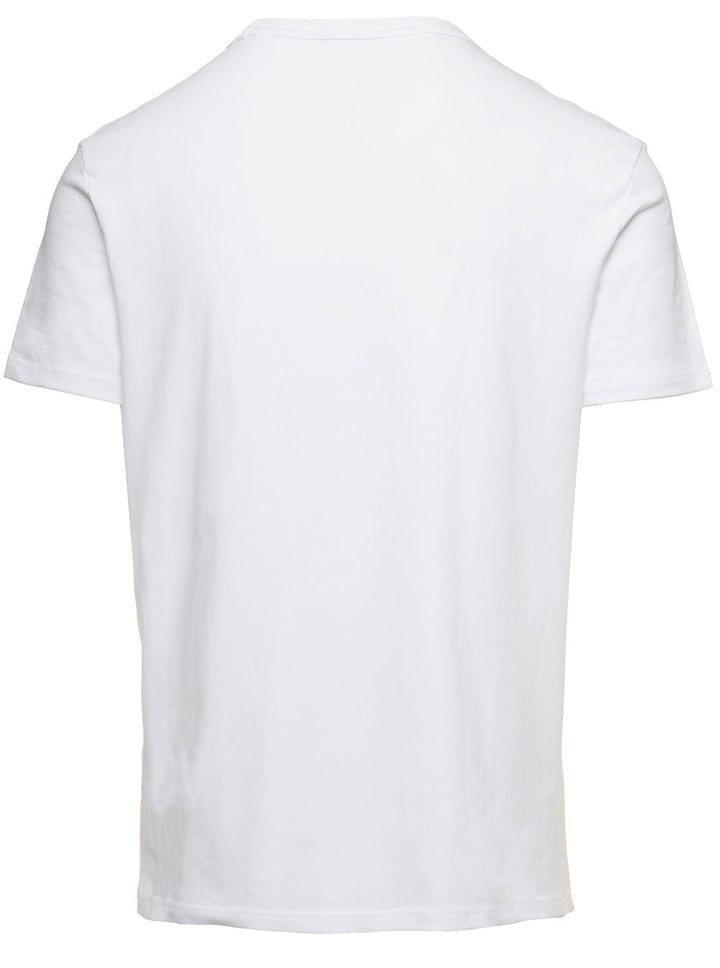 Tom Ford Men White T-Shirt With V Neck In Cotton Stretch Man