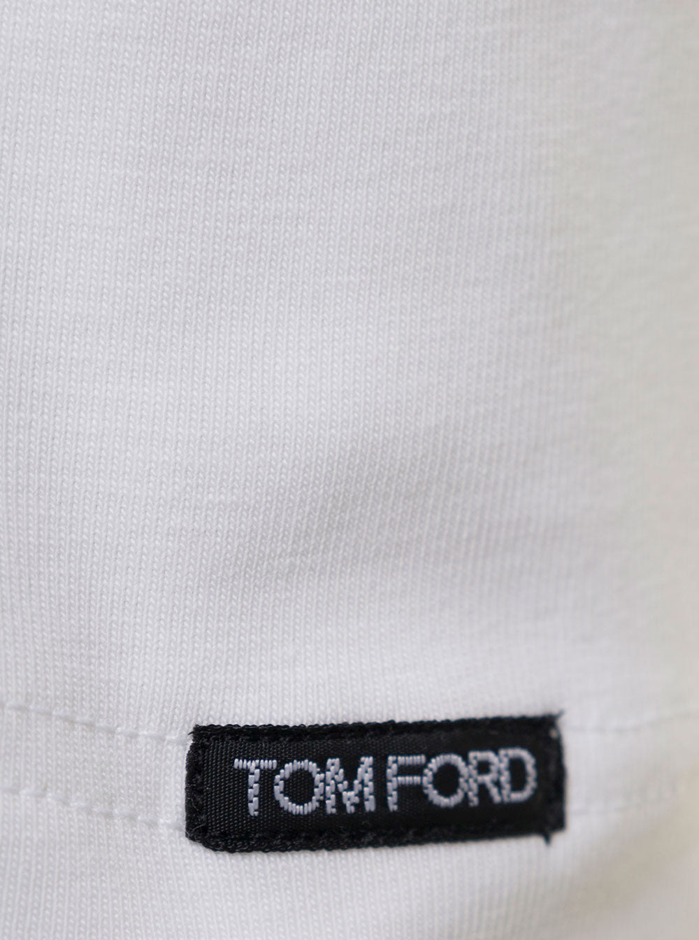 Tom Ford Men White T-Shirt With V Neck In Cotton Stretch Man