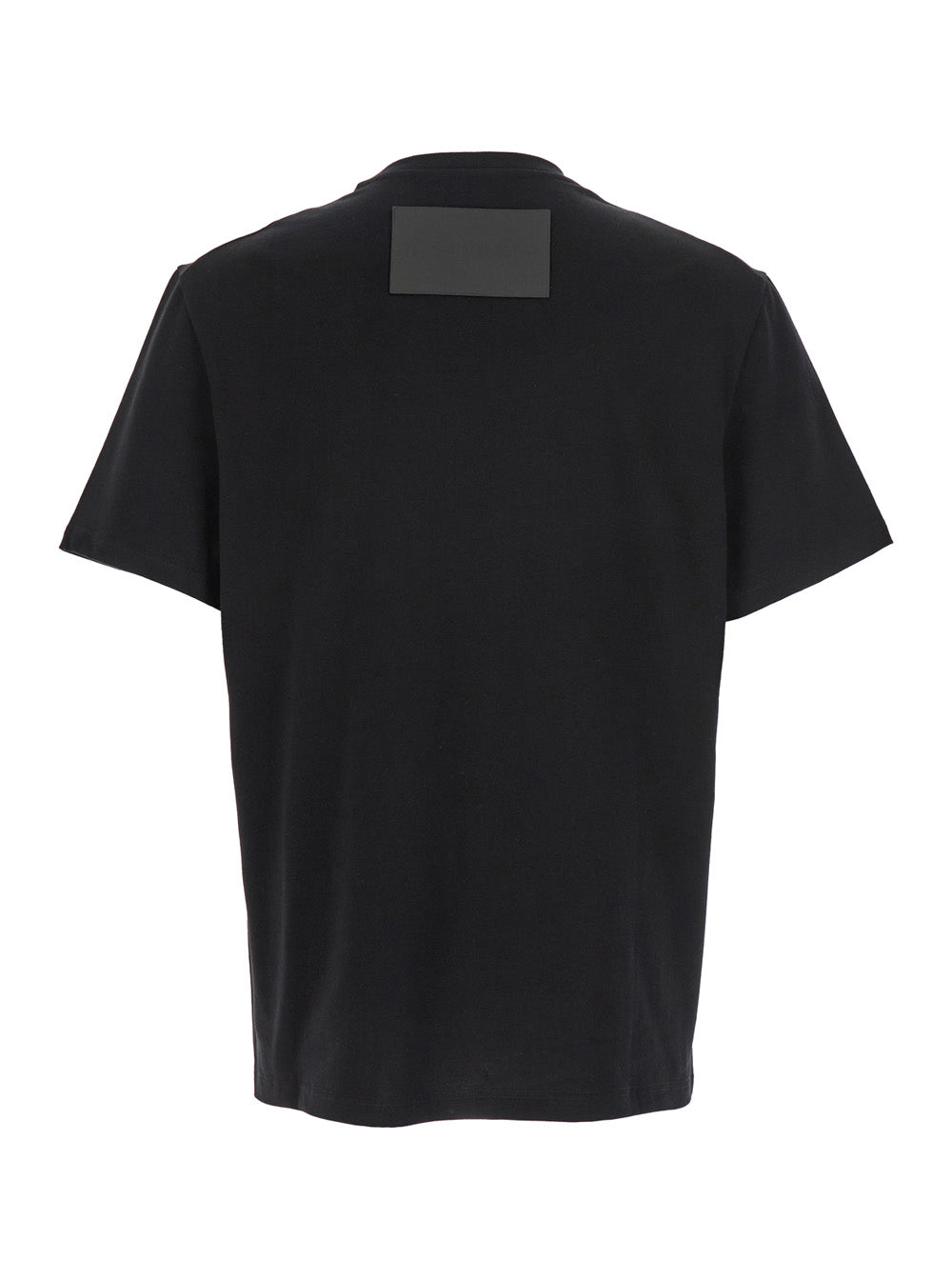 Jil Sander Men Black Crewneck T-Shirt With Logo Patch On The Rear In Cotton Man