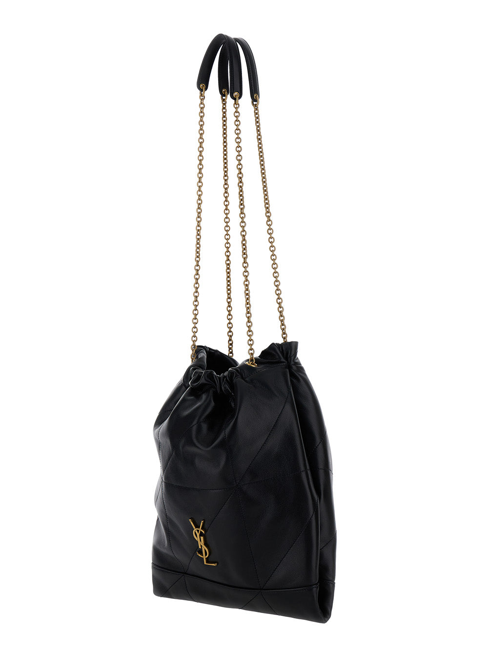 Saint Laurent Women 'Jamie 4.3 Pochon' Black Crossbody Bag With Cassandre In Quilted Leather Woman