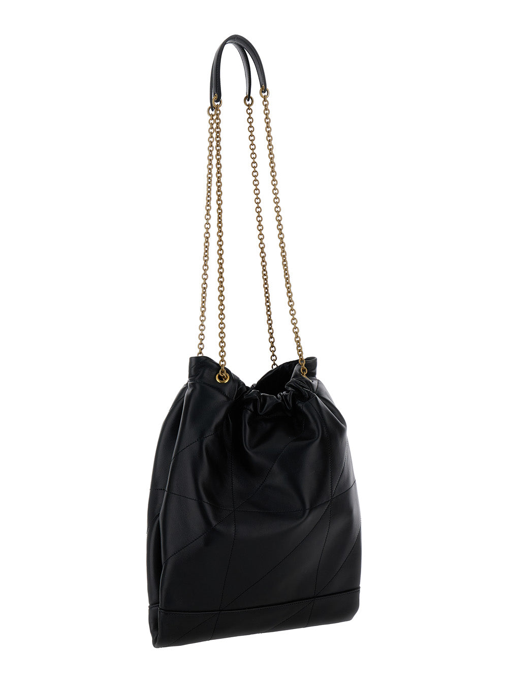 Saint Laurent Women 'Jamie 4.3 Pochon' Black Crossbody Bag With Cassandre In Quilted Leather Woman