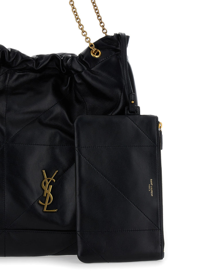 Saint Laurent Women 'Jamie 4.3 Pochon' Black Crossbody Bag With Cassandre In Quilted Leather Woman