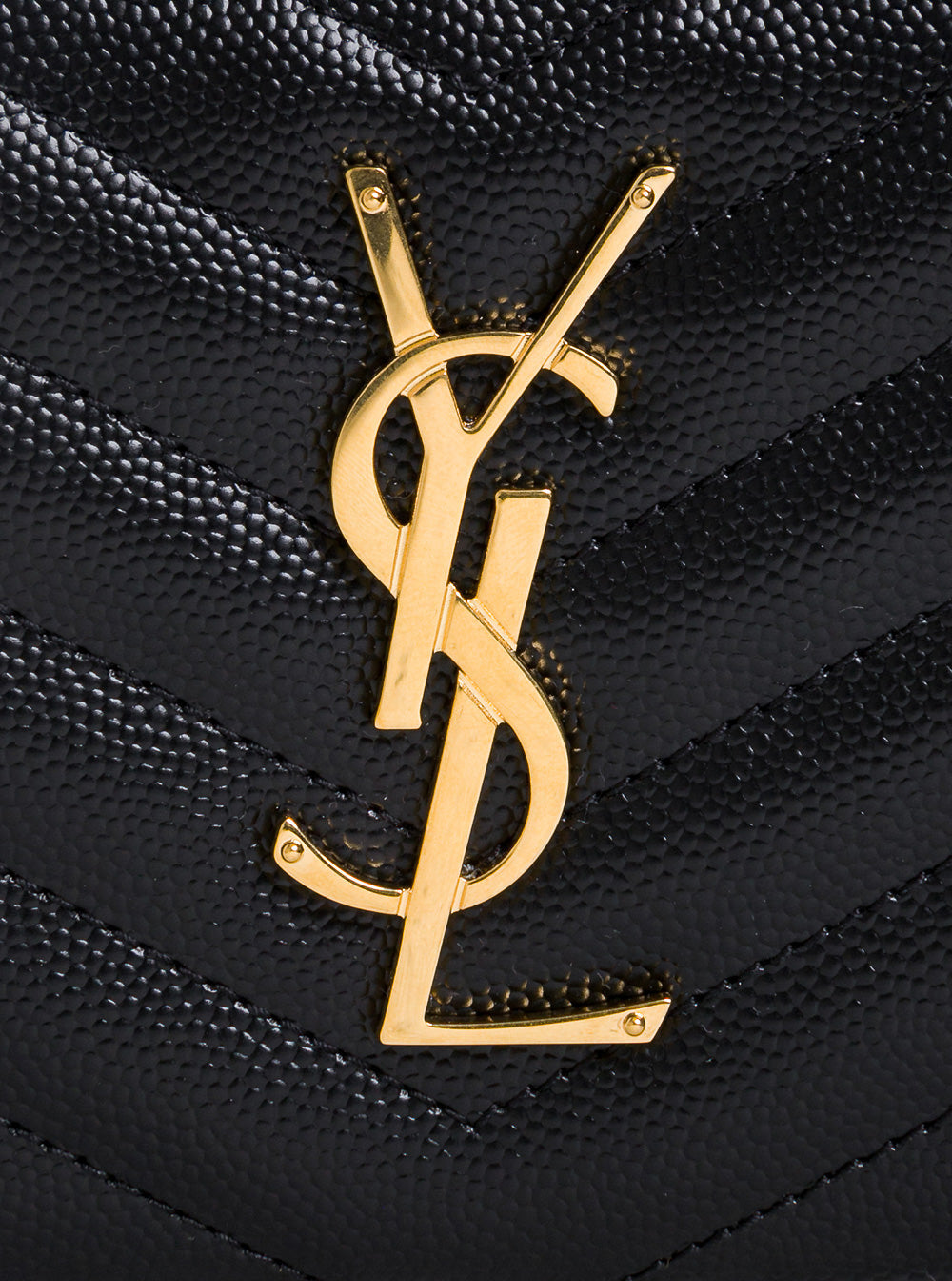 Saint Laurent Women Black Leather Monogram Wallet