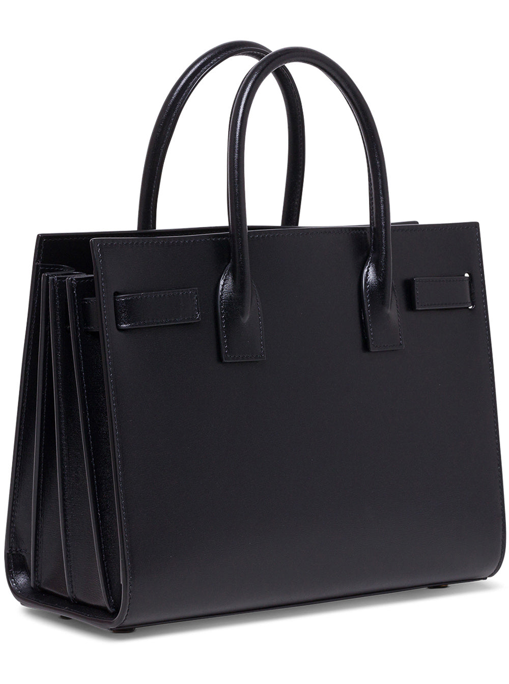 Saint Laurent Women Saint Laurent Woman's Black Leather Sac De Jour Baby Handbag