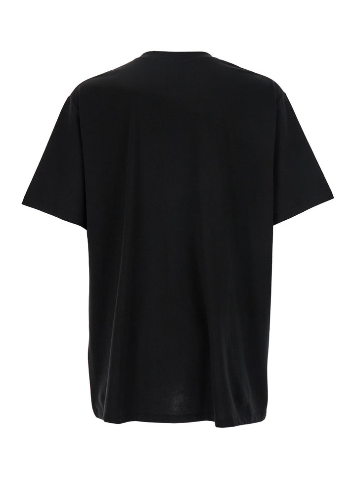 Balmain Men Black Crewneck T-Shirt With Logo Lettering On The Front In Cotton Man