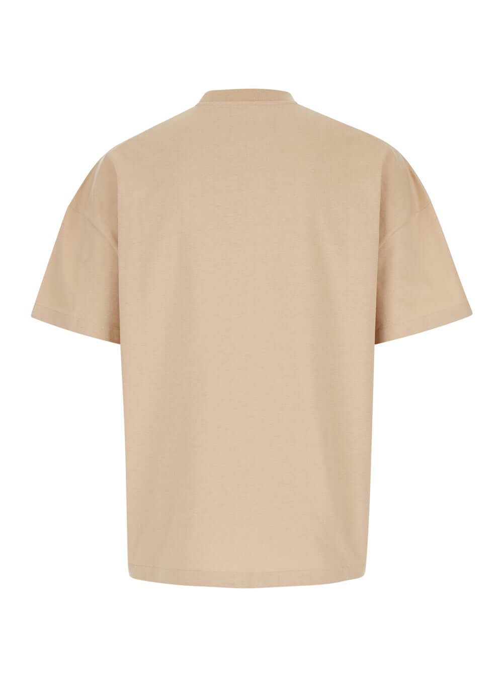 Jil Sander Men Beige Crewneck T-Shirt With Maxi Logo Lettering On The Front In Cotton Man