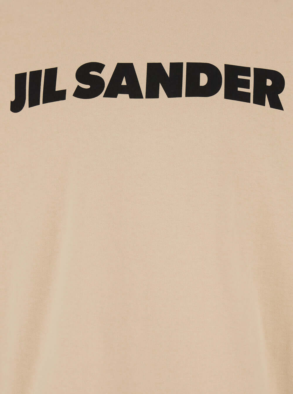 Jil Sander Men Beige Crewneck T-Shirt With Maxi Logo Lettering On The Front In Cotton Man