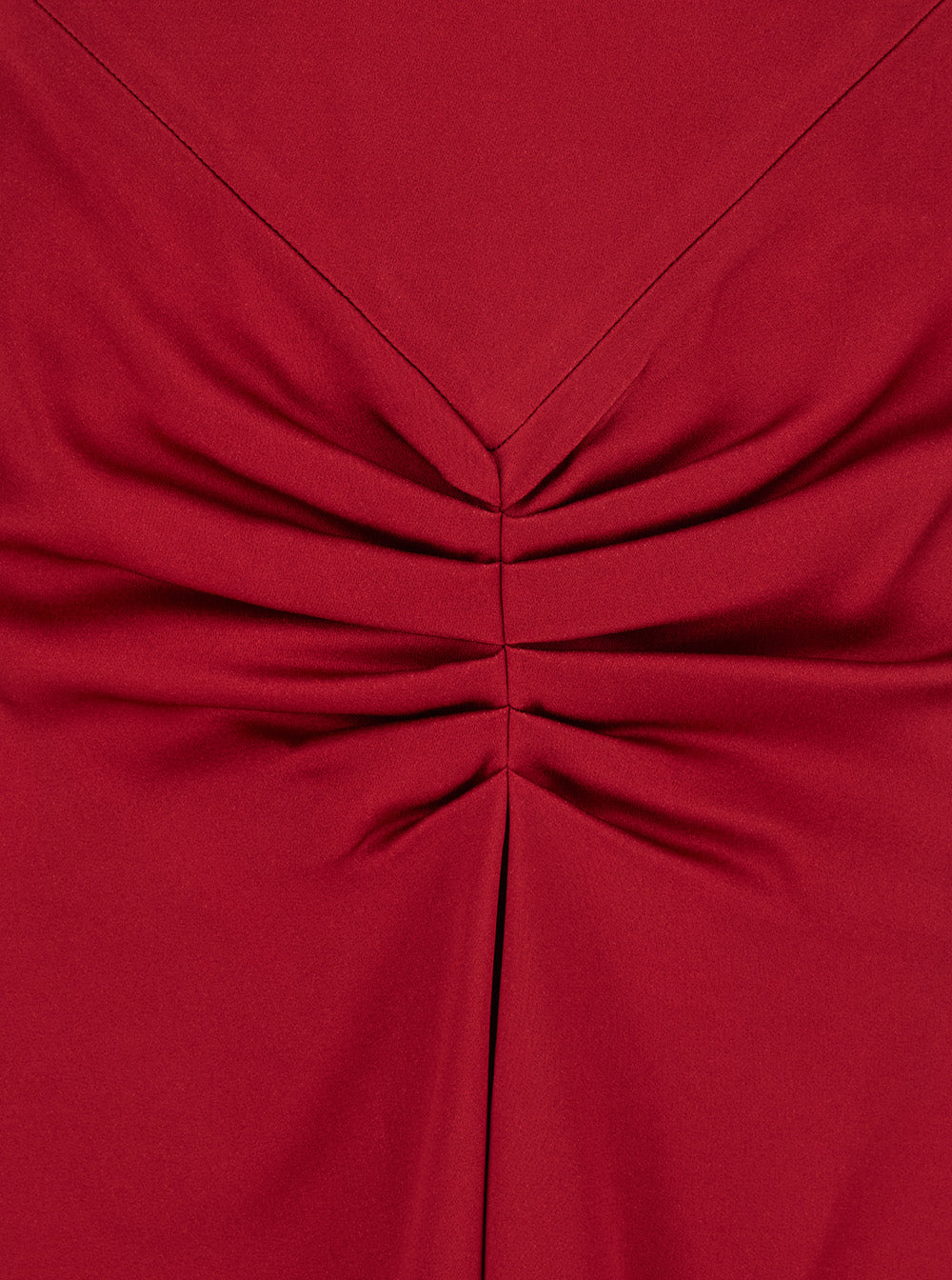 Victoria Beckham Women Red Crewneck Midi Dress With Gathered Waist And Rear Zip Closure In Viscose Blend Woman