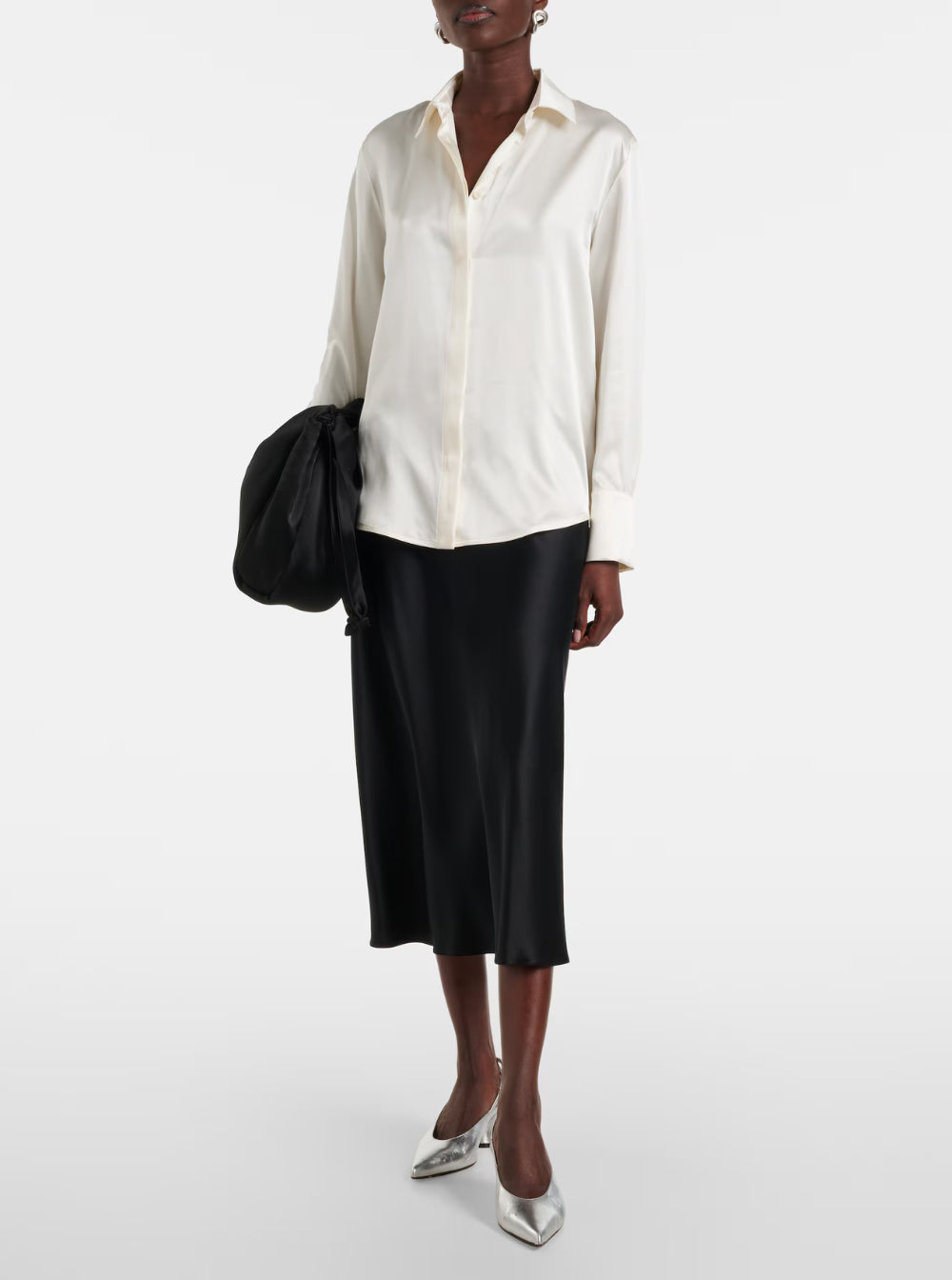 Max Mara Women 'Carnet' Blue Midi Skirt With Elastic Waist In Silk Woman