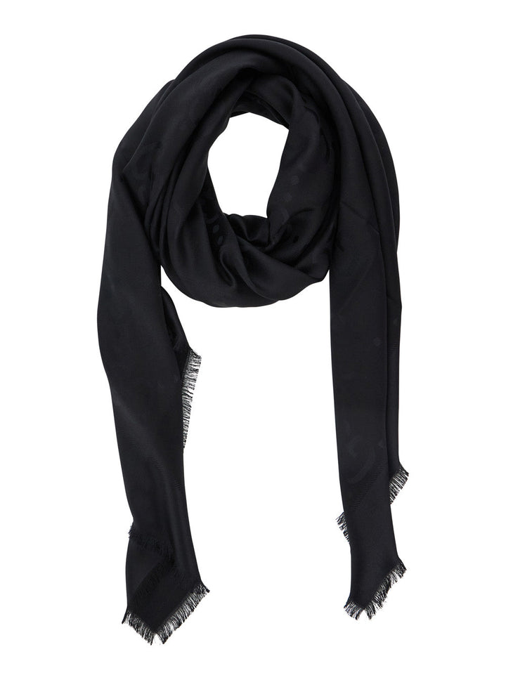 Gucci Women Black Scarf With Gg All-Over Motif In Wool Woman