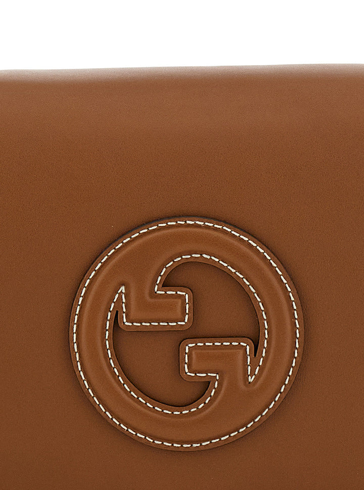 Gucci Women 'Blondie' Brown Handbag With Logo Detail On Front In Leather Woman