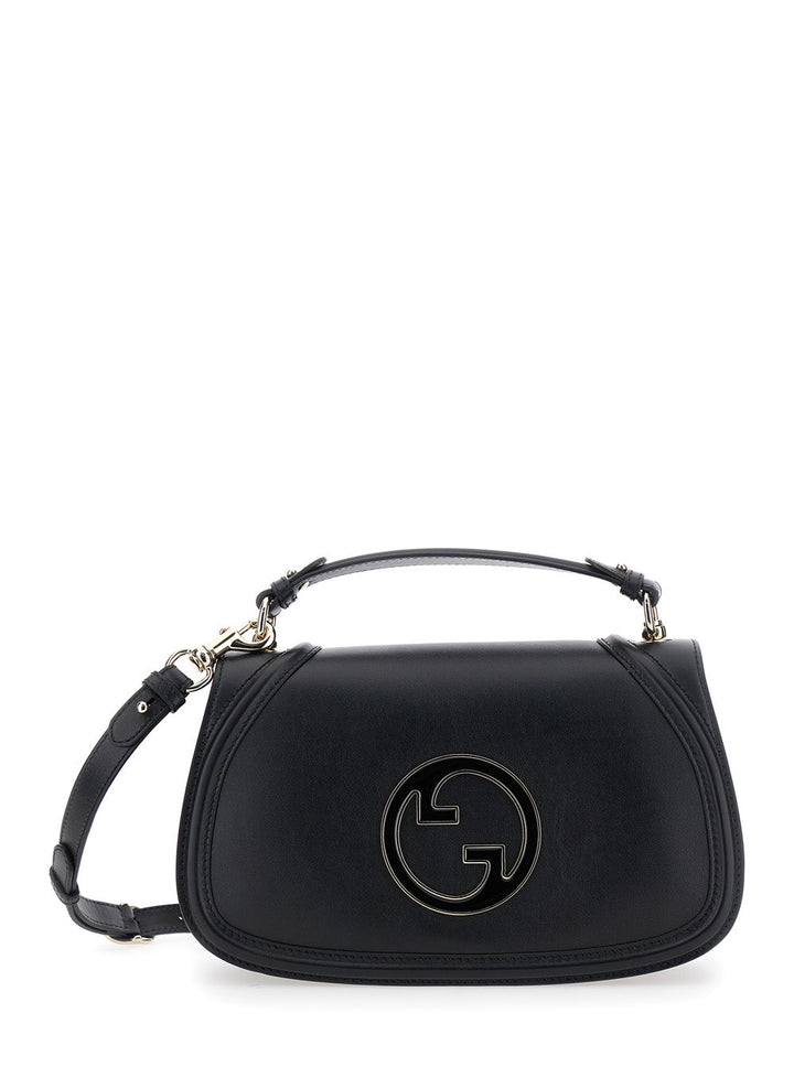 Gucci Women 'Blondie' Black Handbag With Gg Logo Plaque On The Front In Leather Woman