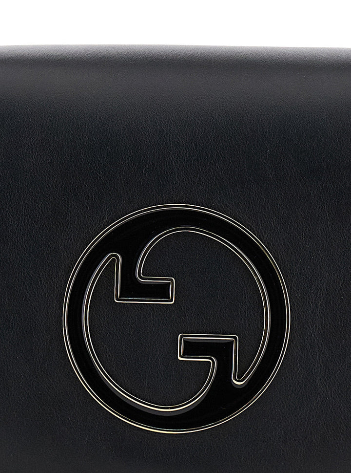 Gucci Women 'Blondie' Black Handbag With Gg Logo Plaque On The Front In Leather Woman