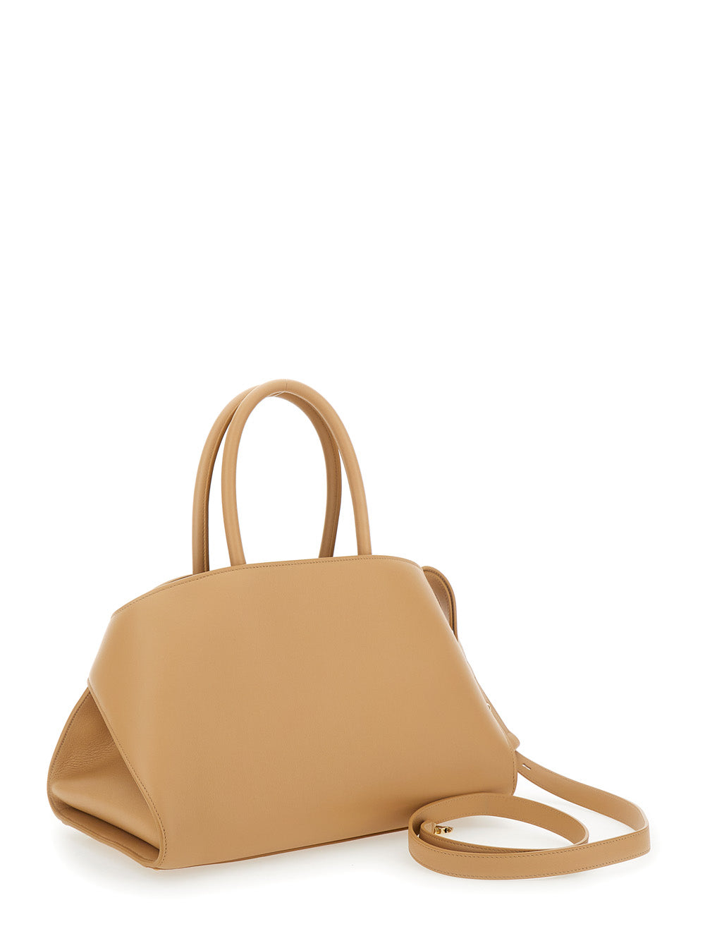 Ferragamo Women 'Hug Small' Beige Shoulder Bag With Logo And Gancini Buckle In Leather Woman