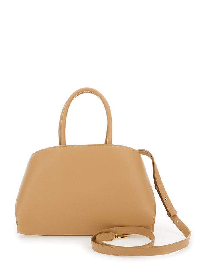 Ferragamo Women 'Hug Small' Beige Shoulder Bag With Logo And Gancini Buckle In Leather Woman