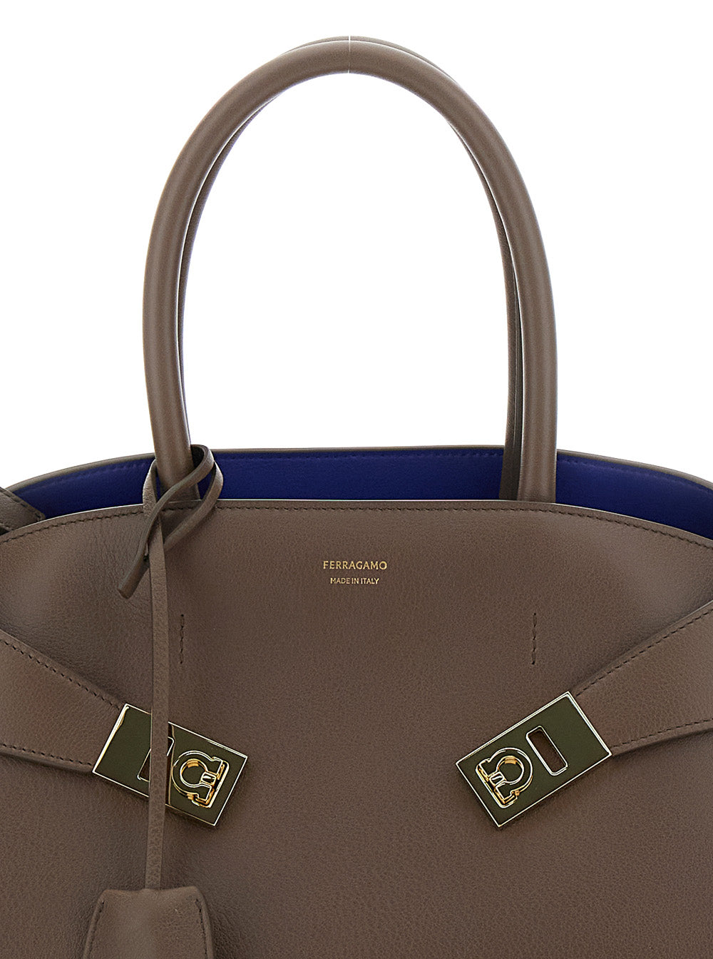 Ferragamo Women 'Hug S' Brown Handbag With Logo And Gancini Buckle In Leather Woman