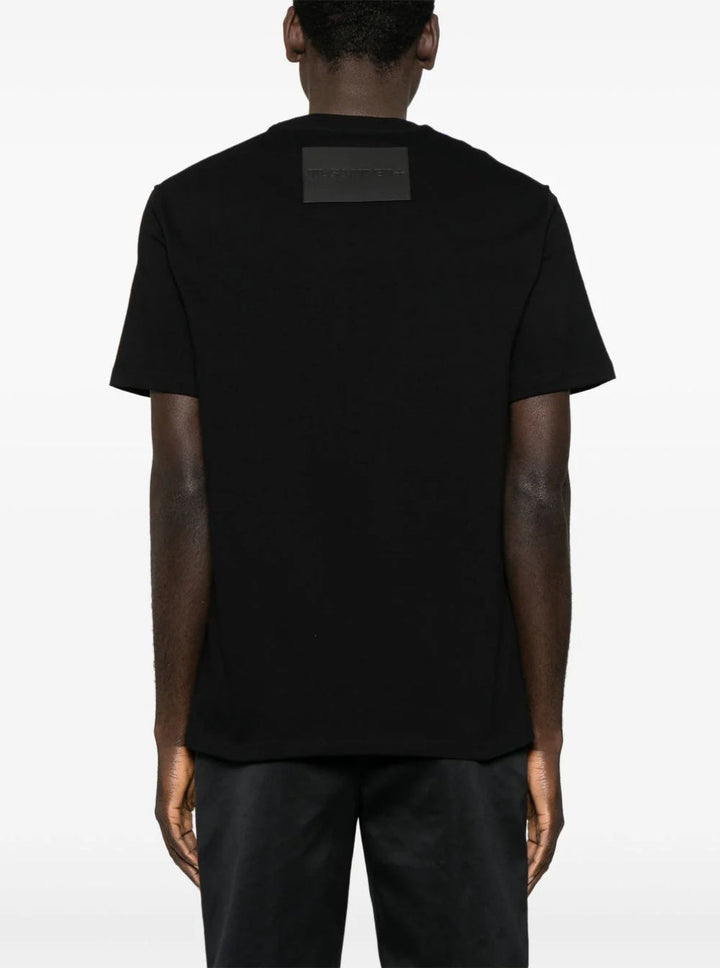 Jil Sander Men Black Crewneck T-Shirt With Logo Patch On The Rear In Cotton Man