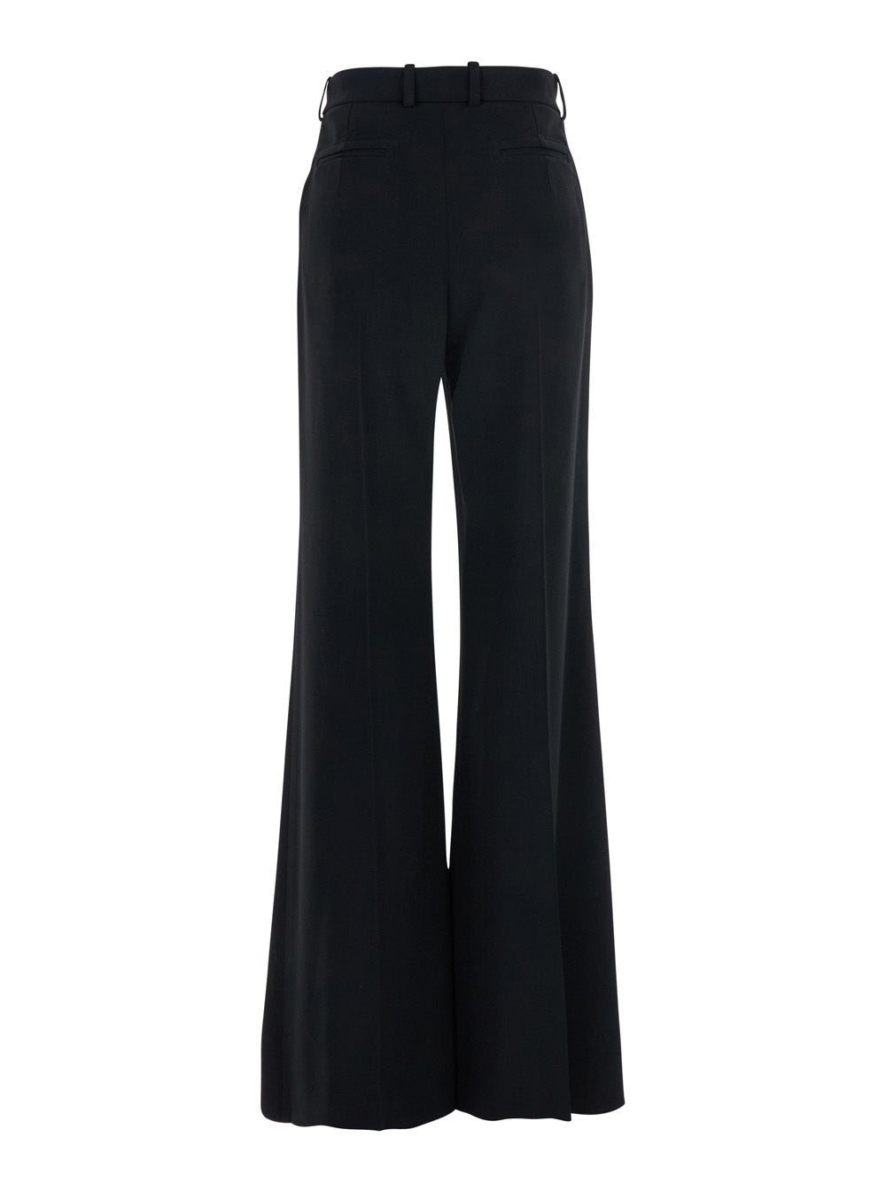 Chloé Women Black Pants With High Waist And Wide Leg In Viscose Blend Stretch Woman