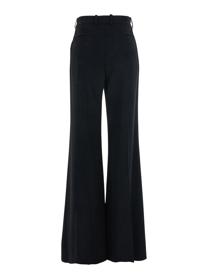 Chloé Women Black Pants With High Waist And Wide Leg In Viscose Blend Stretch Woman