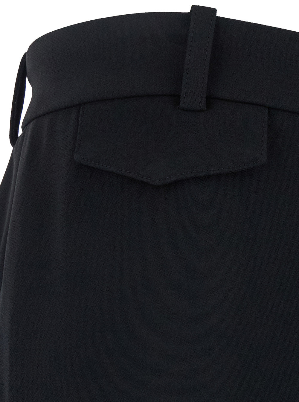 Chloé Women Black Pants With High Waist And Wide Leg In Viscose Blend Stretch Woman