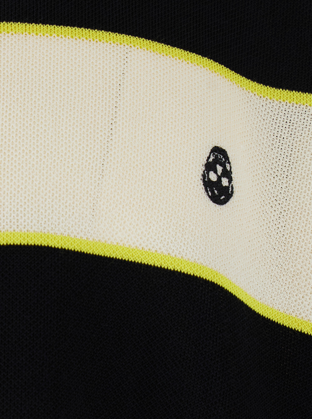 Alexander Mcqueen Men Black And White Long-Sleeve Polo Shirt With Logo Patch On The Front And All-Over Striped Motif In Cotton Blend Man