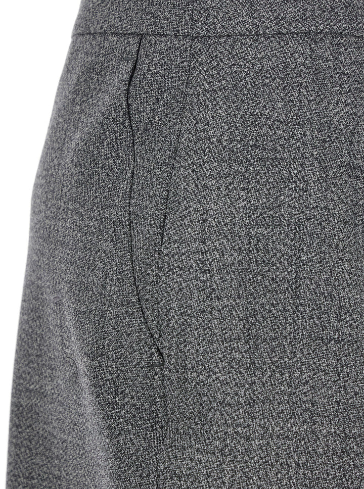 Alexander Mcqueen Women Grey Skirt With Button Closure In Wool Woman